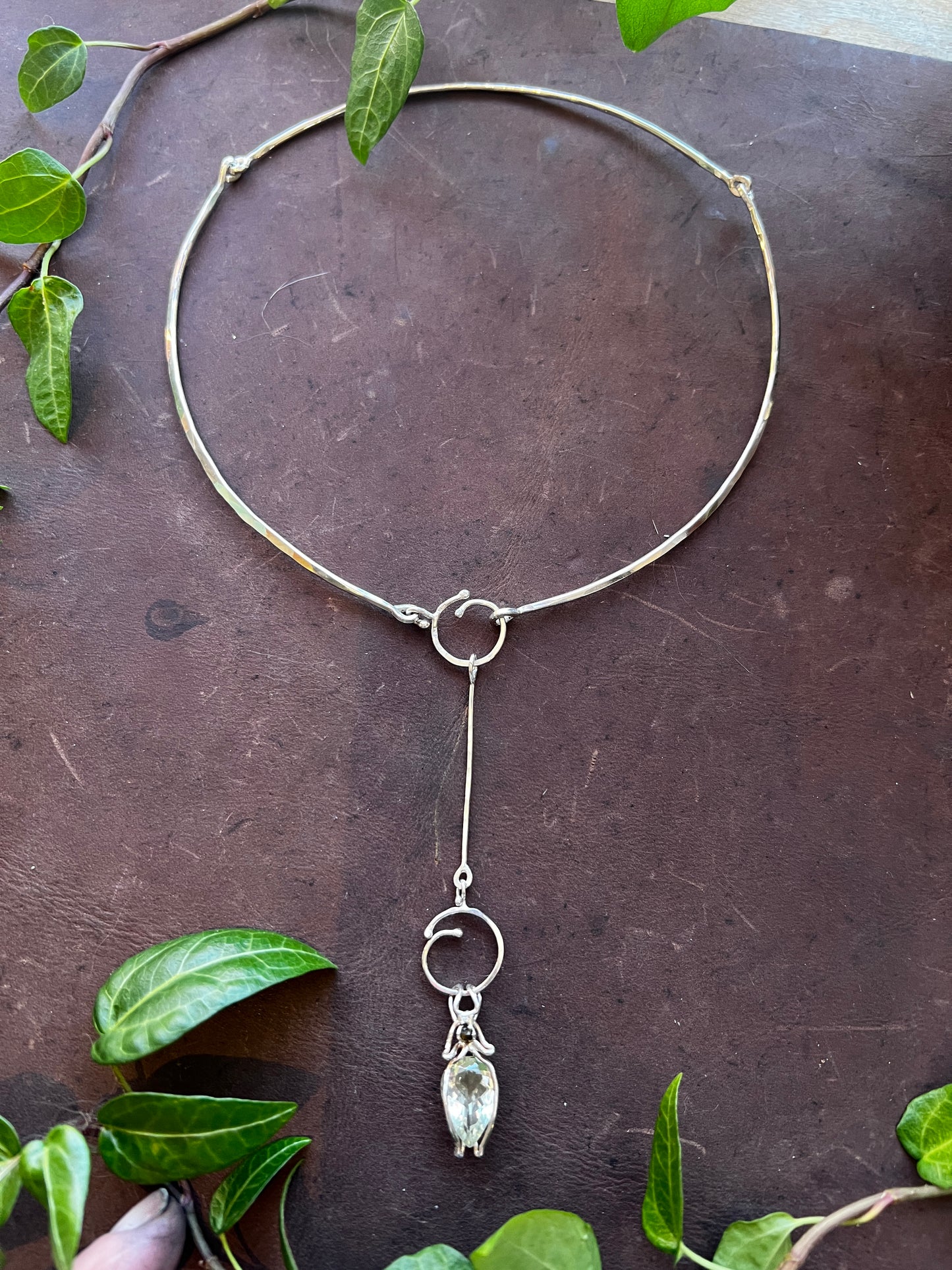 Jewel Beetle No. 11 Necklace with Lemon Quartz and Tourmaline