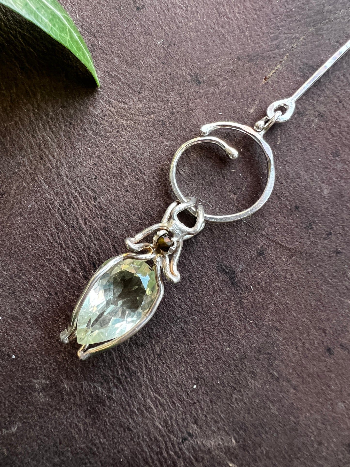 Jewel Beetle No. 11 Necklace with Lemon Quartz and Tourmaline