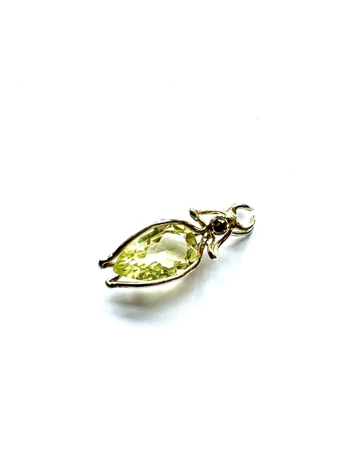 Jewel Beetle No. 11 Necklace with Lemon Quartz and Tourmaline