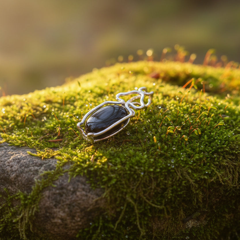 Jewel Beetle no. 5 Necklace with black Agate